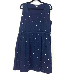 Gap Polka Dot Fit & Flare Dress Navy White